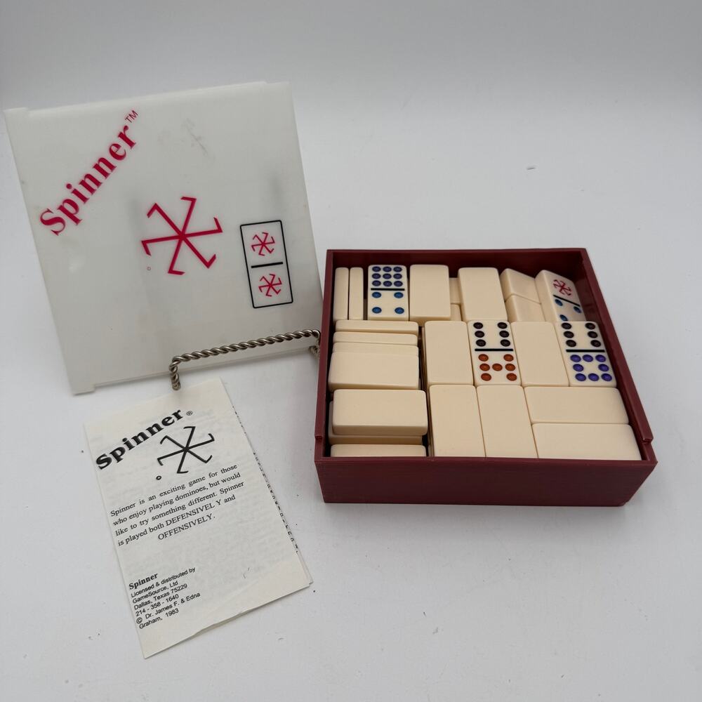 Vintage Spinner Dominoe Game Double 9s 1983 Complete